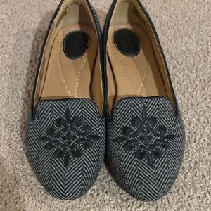 Clarks Black and Gray Patterned Loafers
